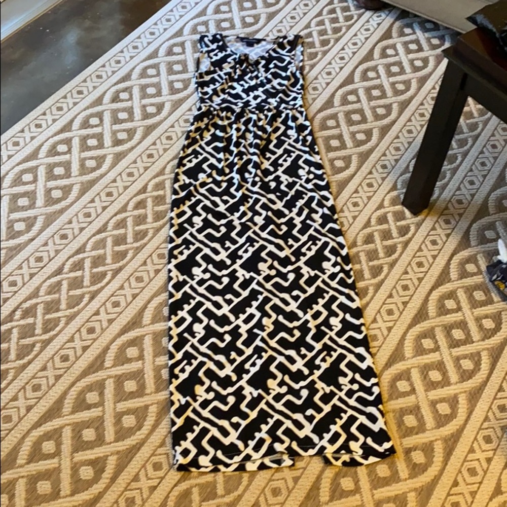 French Connection Navy and White Maxi Dress